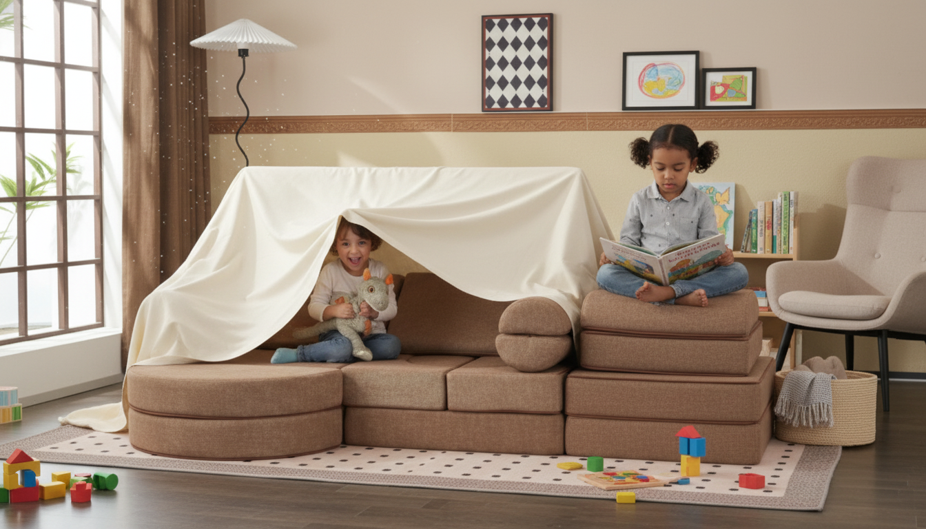 14-Piece Modular Kids Couch Set for Play, Reading & Lounging