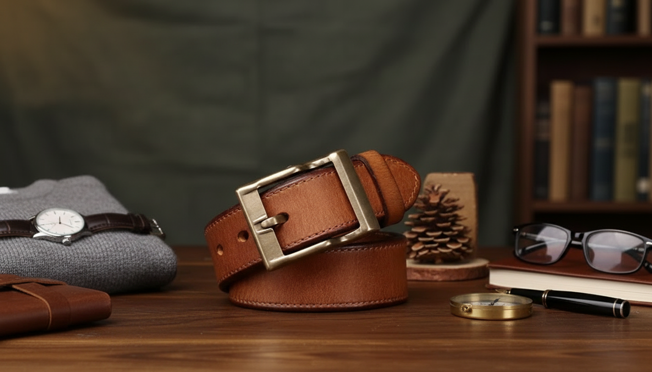 1.5" Retro Genuine Leather Jeans Belt (Handmade)