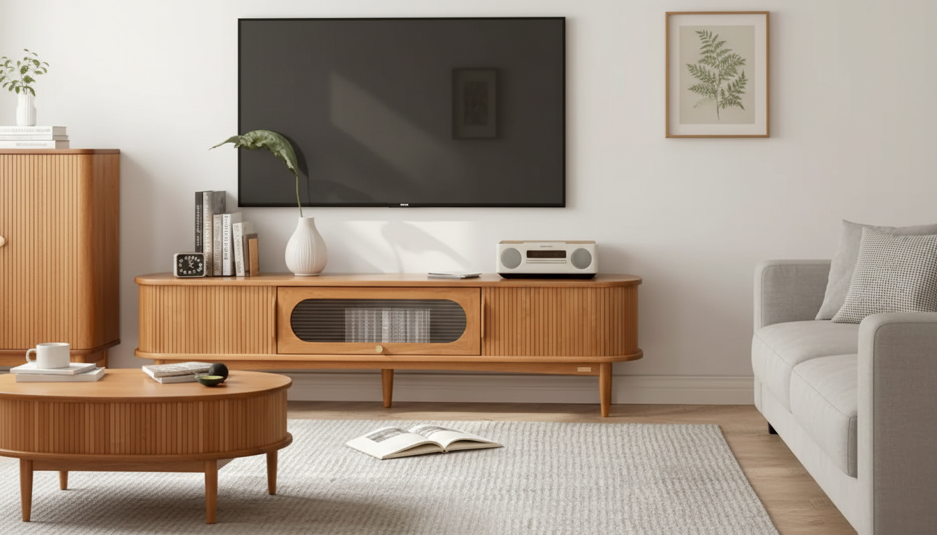 Modern Nordic Wooden TV Stand: Sizing, Storage & Style
